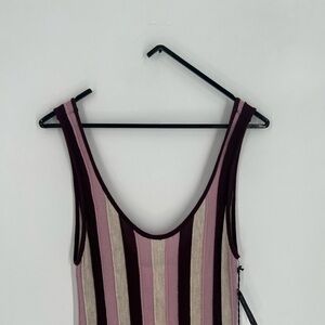 Leith Striped Sweater Knit Sleeveless Fit & Flare Tank Midi Dress In Multicolor